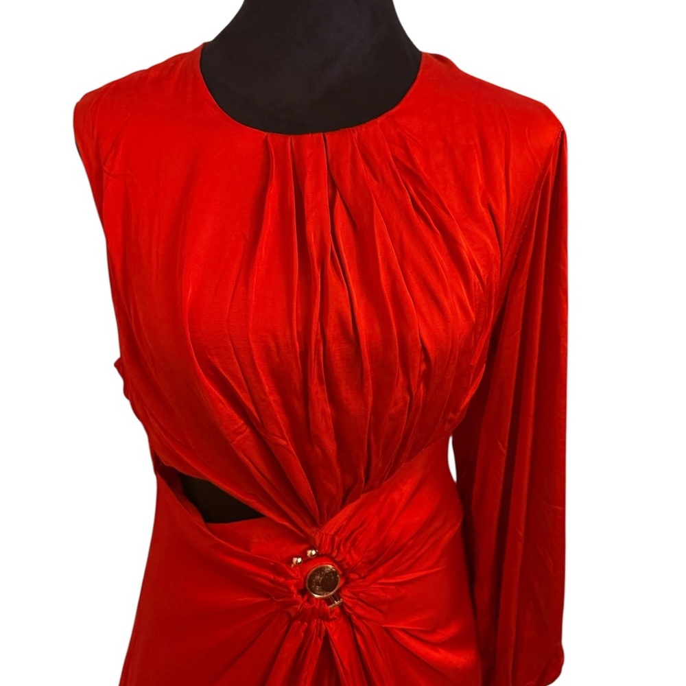 Farm Rio One Shoulder Cutout Maxi Dress Sz M red - Picture 3 of 8
